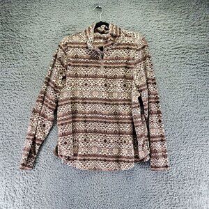 Maurices Top Womens Size 1X Brown Aztec Print 1/4 Zip Pullover